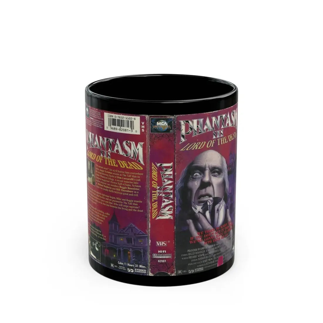 PHANTASM III LORD OF THE DEAD (VHS COVER) - Black Coffee Mug 11oz - Go Mug Yourself