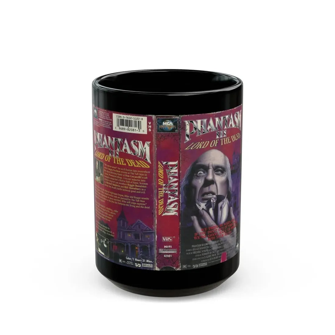 PHANTASM III LORD OF THE DEAD (VHS COVER) - Black Coffee Mug 15oz - Go Mug Yourself