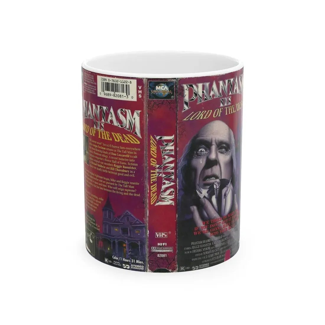 PHANTASM III LORD OF THE DEAD (VHS COVER) - White Coffee Mug 11oz - Go Mug Yourself