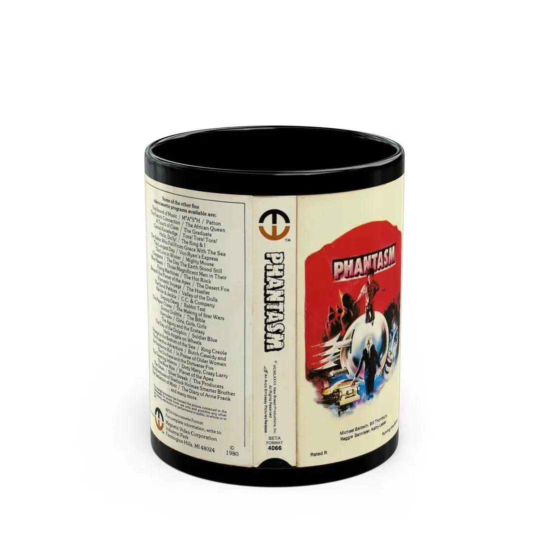 PHANTASM MAGNETIC VIDEO CORPORATION (VHS COVER) - Black Coffee Mug 11oz - Go Mug Yourself