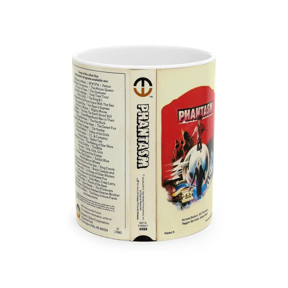 PHANTASM MAGNETIC VIDEO CORPORATION (VHS COVER) - White Coffee Mug-11oz-Go Mug Yourself