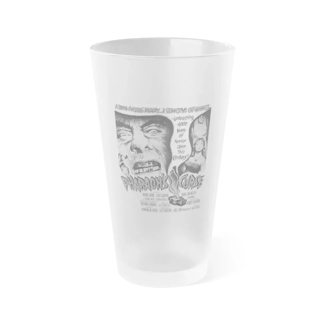 PHARAOH'S CURSE (2) 1957 Movie Poster - Frosted Pint Glass 16oz 16oz Frosted - Go Mug Yourself