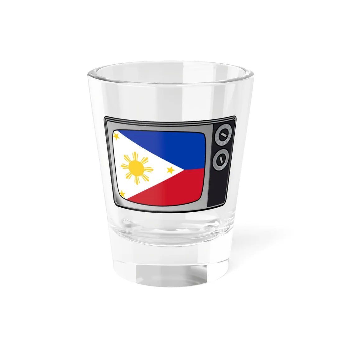 PHI flag on television (Philippines) Shot Glass 1.5oz 1.5oz - Go Mug Yourself