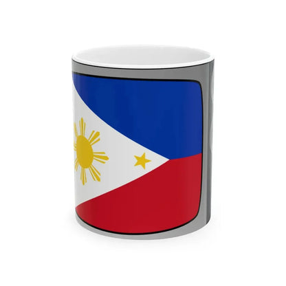 PHI flag on television (Philippines) White Coffee Mug 11oz - Go Mug Yourself