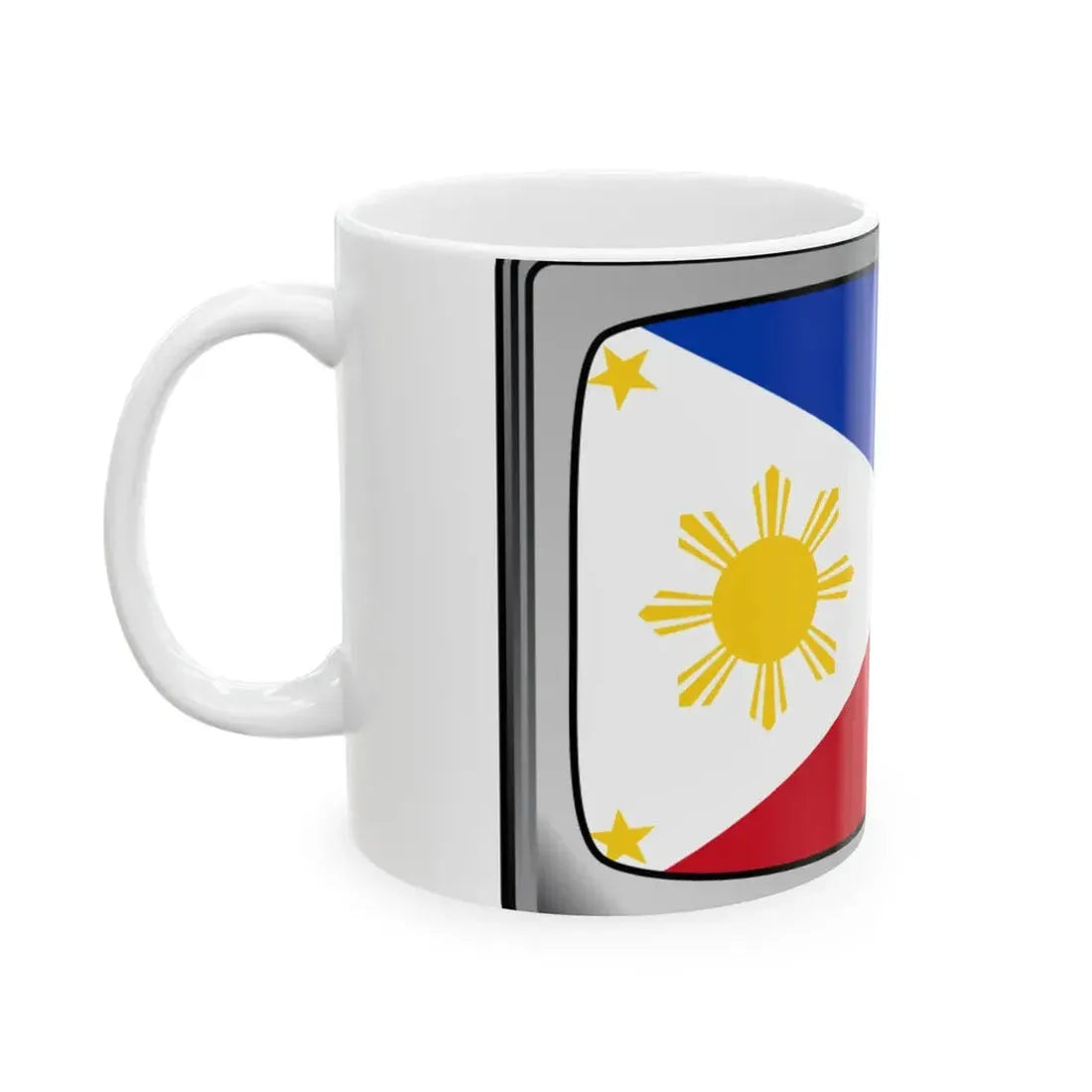 PHI flag on television (Philippines) White Coffee Mug - Go Mug Yourself