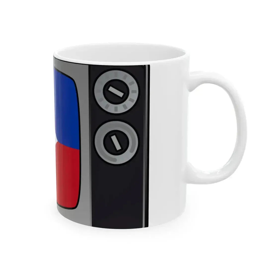 PHI flag on television (Philippines) White Coffee Mug - Go Mug Yourself