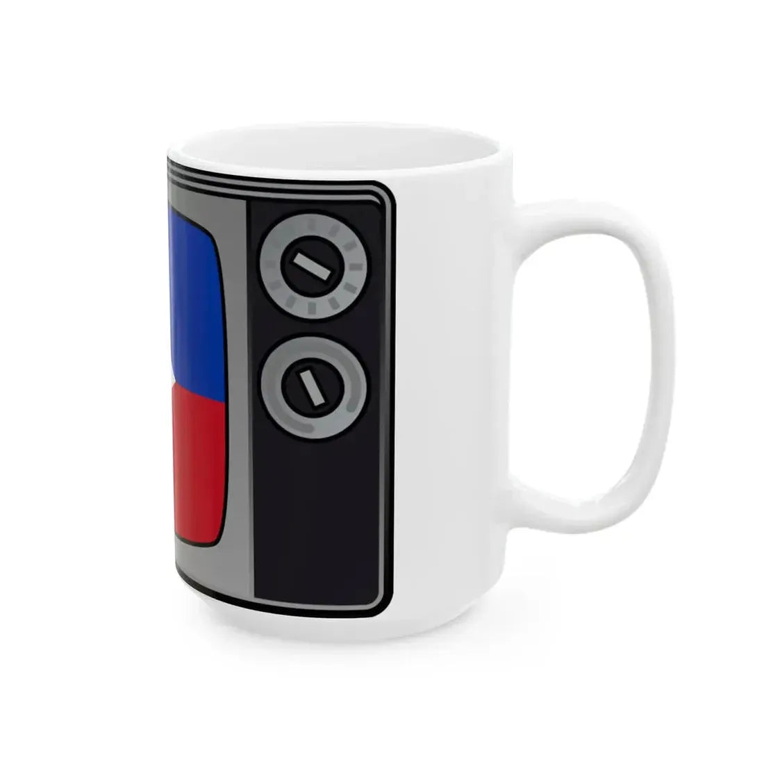 PHI flag on television (Philippines) White Coffee Mug - Go Mug Yourself