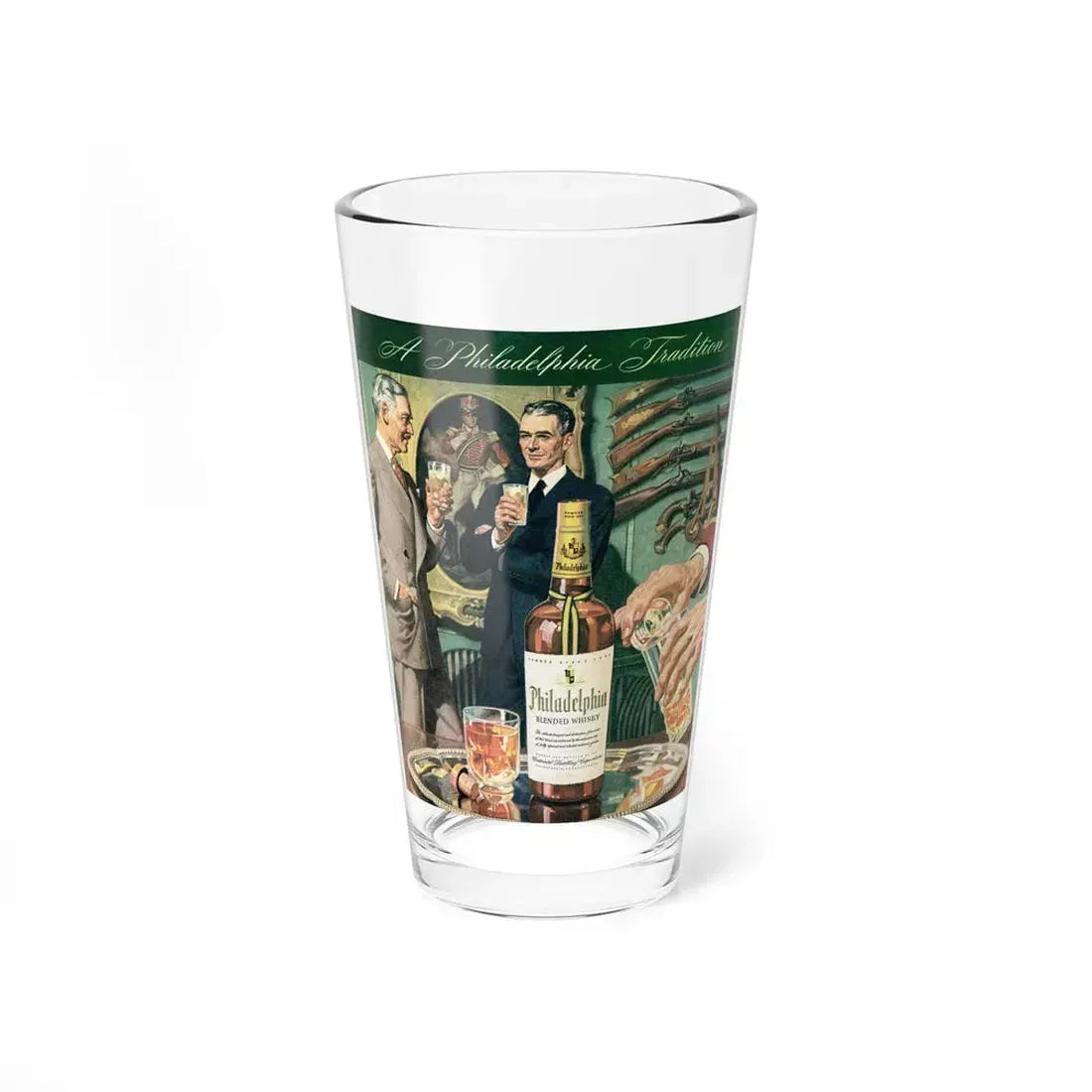 Philadelphia Whisky adv, Liberty, September 18, 1943 (Magazine Illustration) Pint Glass 16oz 16oz - Go Mug Yourself