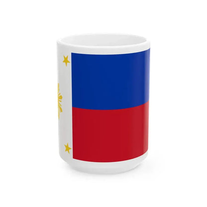Philippine Flag with 4 stars and 9 rays (Philippines) White Coffee Mug 15oz - Go Mug Yourself