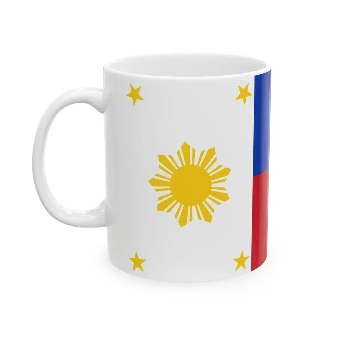 Philippine Flag with 4 stars and 9 rays (Philippines) White Coffee Mug - Go Mug Yourself