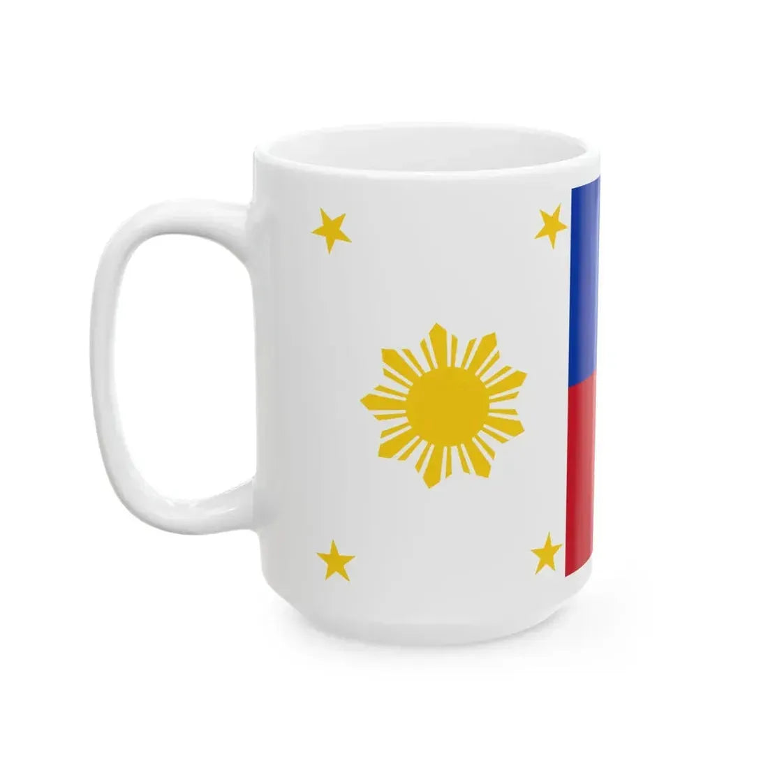 Philippine Flag with 4 stars and 9 rays (Philippines) White Coffee Mug - Go Mug Yourself