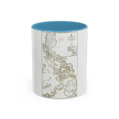 Philippines, The 1 & 2 (1902) (Map) Accent Coffee Mug 11oz Light Blue - Go Mug Yourself