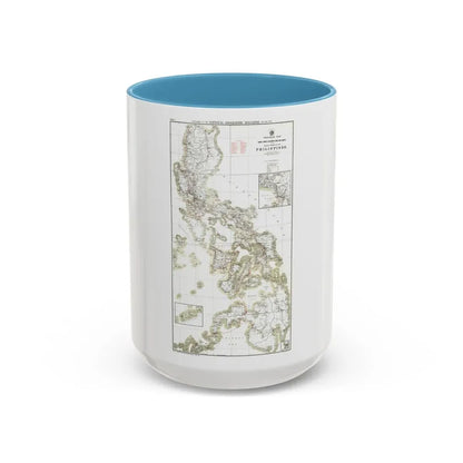 Philippines, The 1 & 2 (1902) (Map) Accent Coffee Mug 15oz Light Blue - Go Mug Yourself