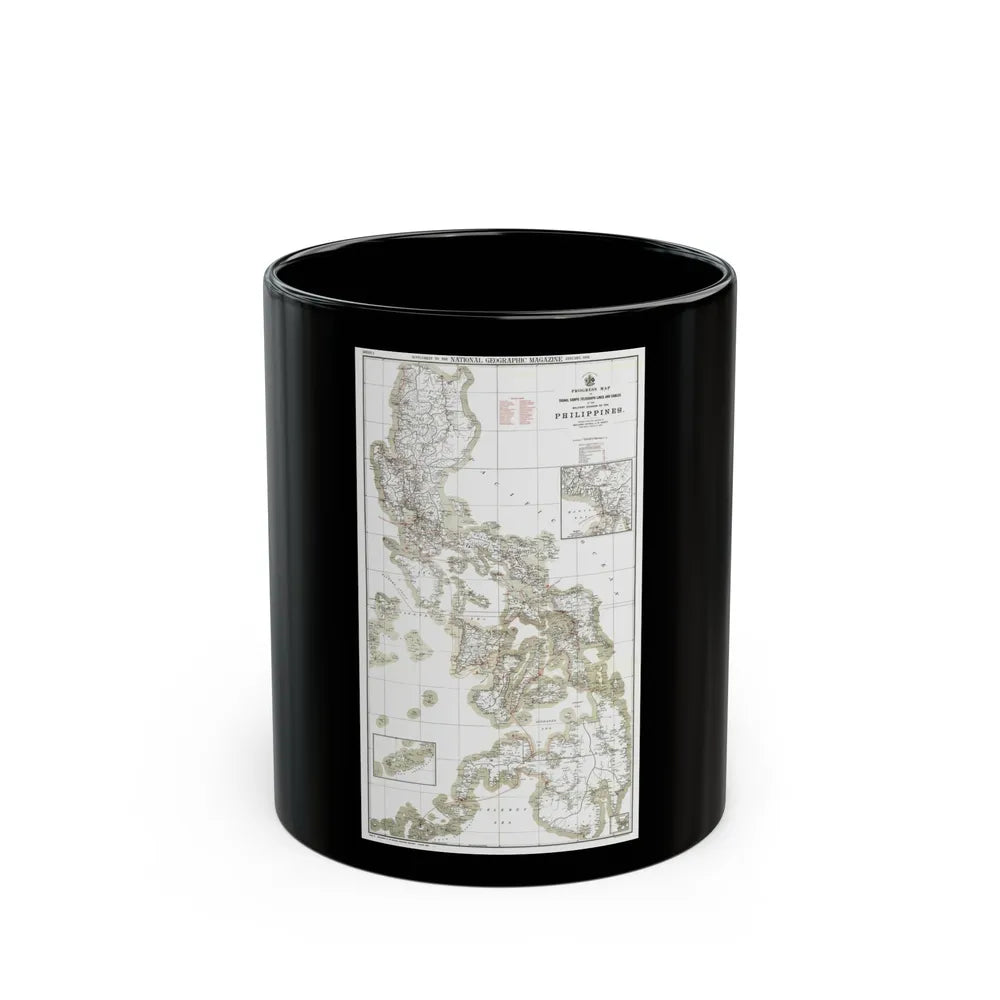 Philippines, The 1 & 2 (1902) (Map) Black Coffee Mug-11oz-Go Mug Yourself