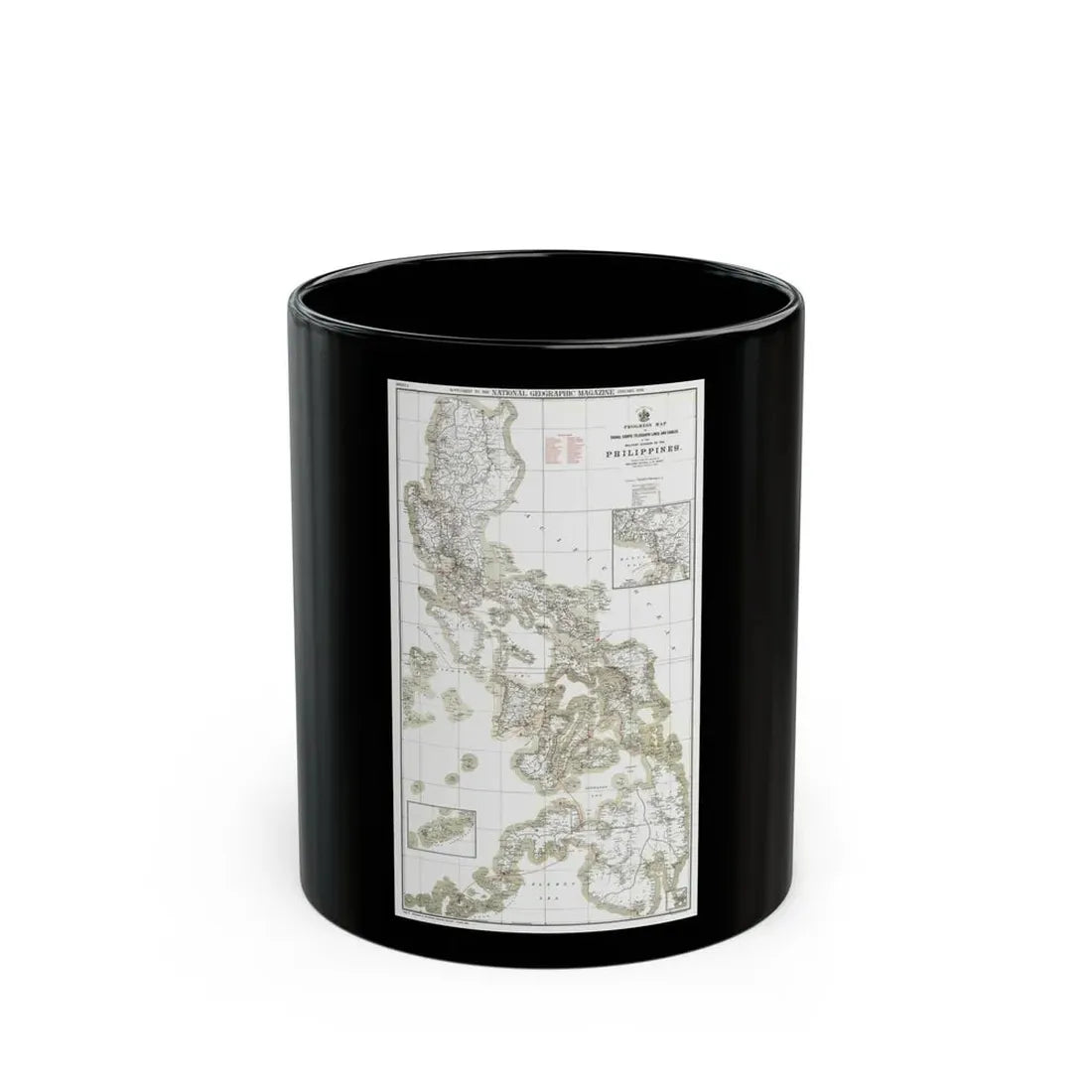 Philippines, The 1 & 2 (1902) (Map) Black Coffee Mug 11oz - Go Mug Yourself