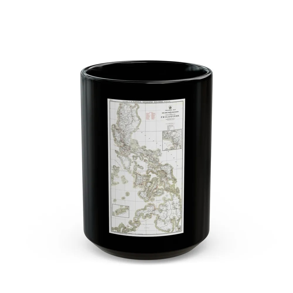 Philippines, The 1 & 2 (1902) (Map) Black Coffee Mug-15oz-Go Mug Yourself