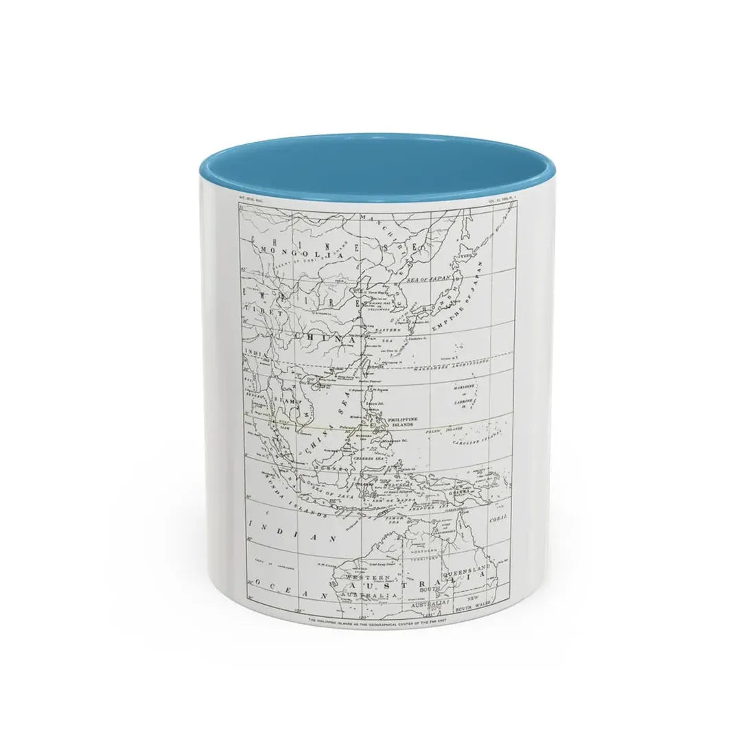 Philippines, The (1900) (Map) Accent Coffee Mug 11oz Light Blue - Go Mug Yourself