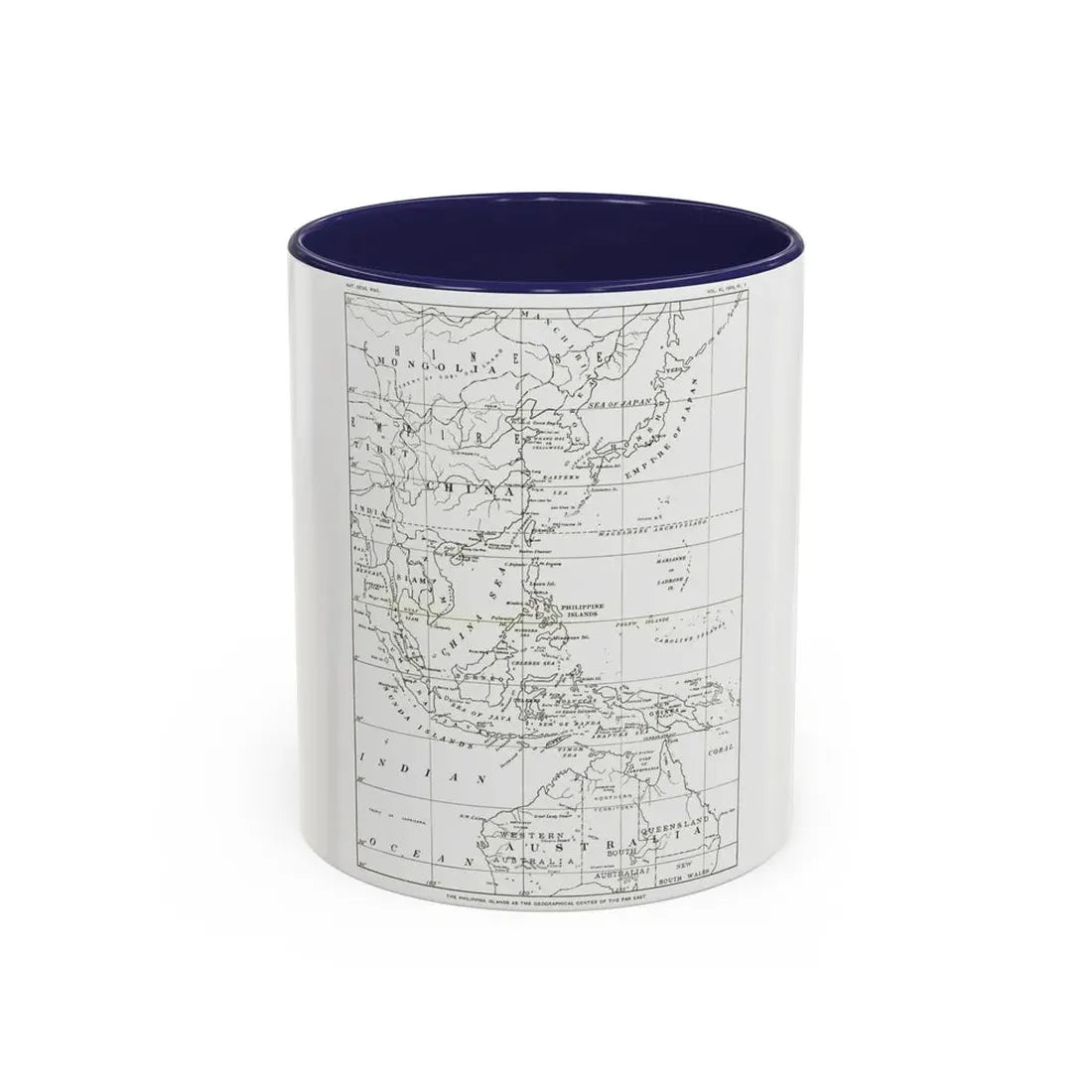 Philippines, The (1900) (Map) Accent Coffee Mug 11oz Navy - Go Mug Yourself