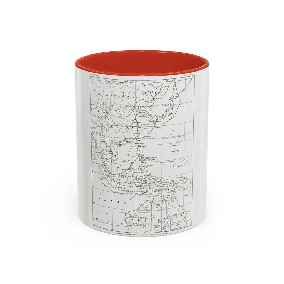Philippines, The (1900) (Map) Accent Coffee Mug 11oz Red - Go Mug Yourself