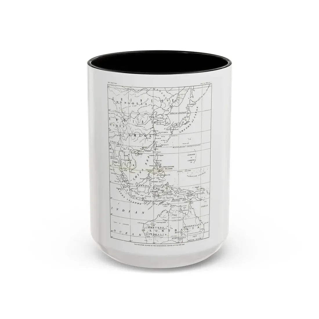 Philippines, The (1900) (Map) Accent Coffee Mug 15oz Black - Go Mug Yourself