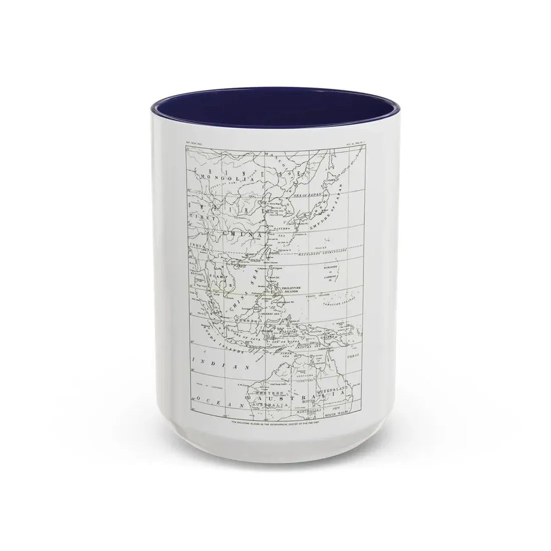 Philippines, The (1900) (Map) Accent Coffee Mug 15oz Navy - Go Mug Yourself