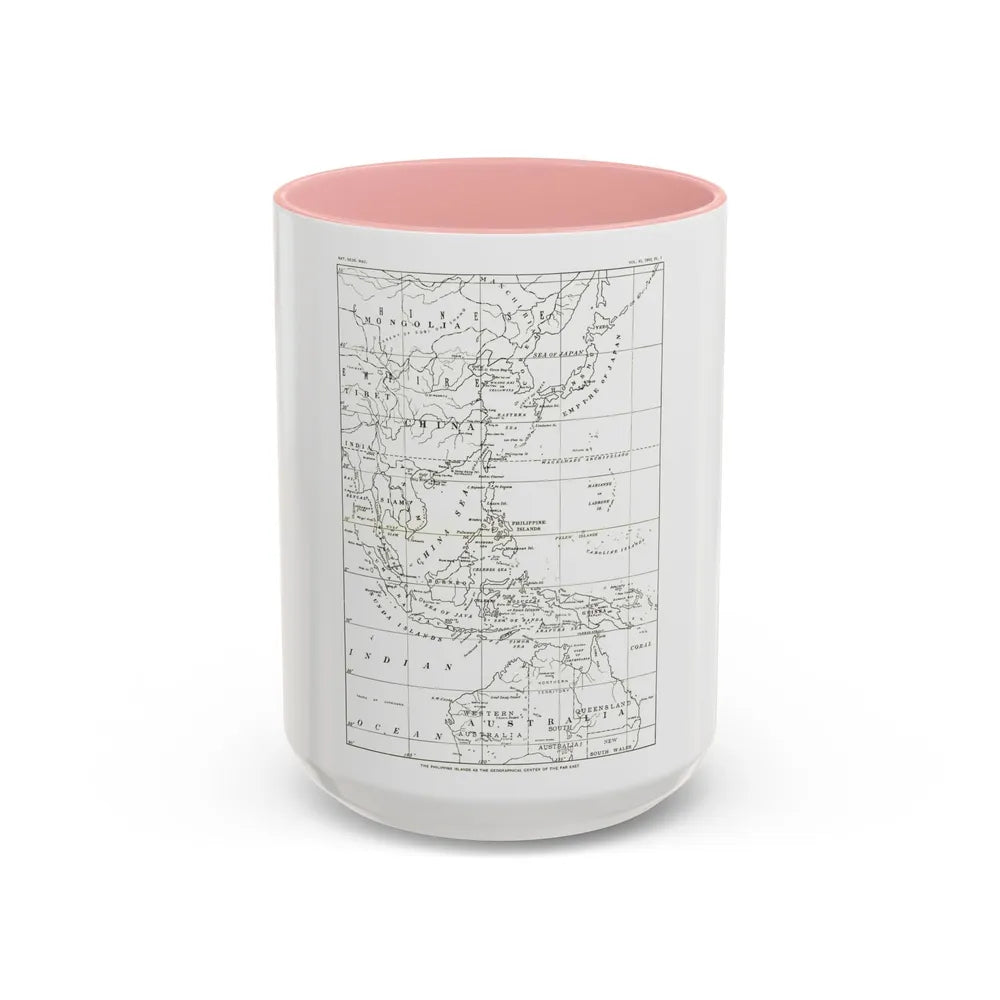 Philippines, The (1900) (Map) Accent Coffee Mug-15oz-Pink-Go Mug Yourself
