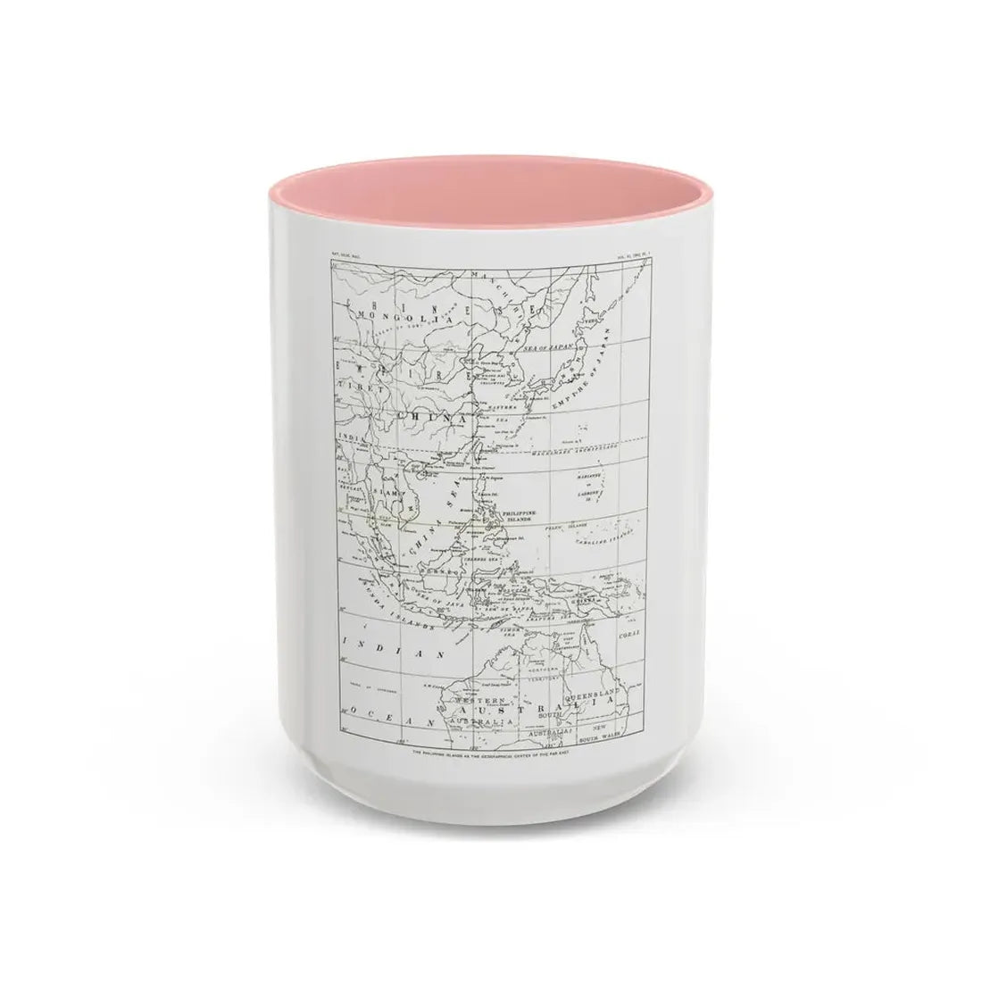Philippines, The (1900) (Map) Accent Coffee Mug 15oz Pink - Go Mug Yourself