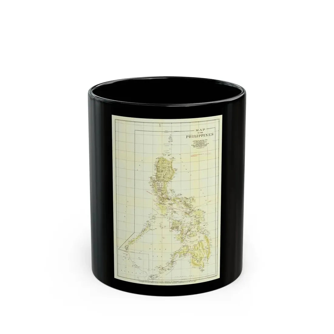 Philippines, The (1905) (Map) Black Coffee Mug 11oz - Go Mug Yourself