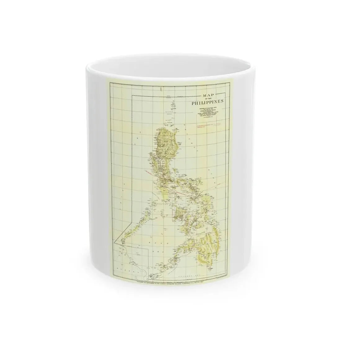 Philippines, The (1905) (Map) White Coffee Mug 11oz - Go Mug Yourself