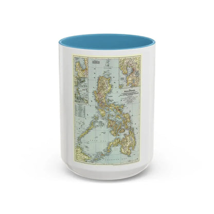 Philippines, The (1945) (Map) Accent Coffee Mug 15oz Light Blue - Go Mug Yourself