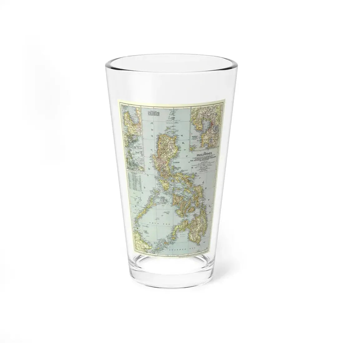 Philippines, The (1945) (Map) Pint Glass 16oz - Go Mug Yourself