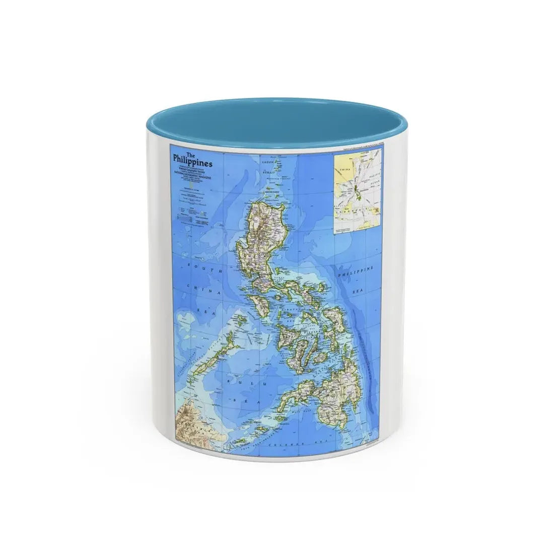 Philippines, The (1986) (Map) Accent Coffee Mug 11oz Light Blue - Go Mug Yourself