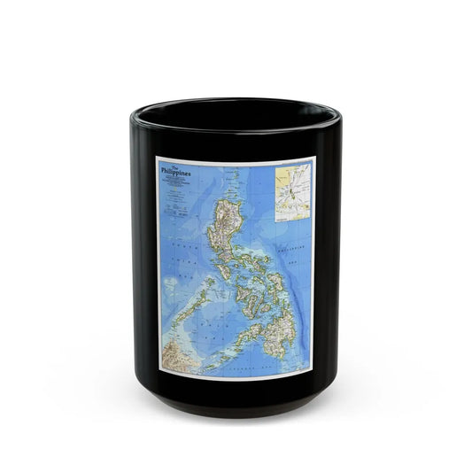 Philippines, The (1986) (Map) Black Coffee Mug-15oz-Go Mug Yourself