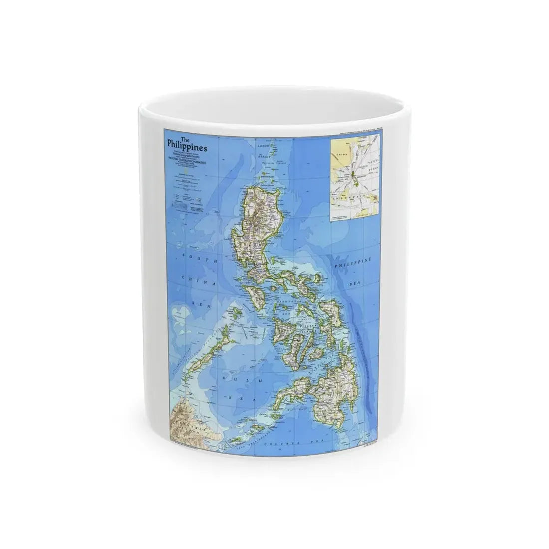 Philippines, The (1986) (Map) White Coffee Mug 11oz - Go Mug Yourself