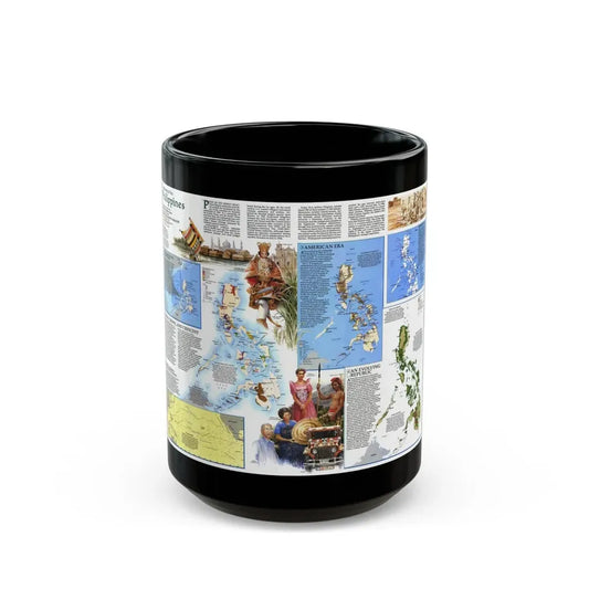 Philippines - The History of the (1986) (Map) Black Coffee Mug 15oz - Go Mug Yourself