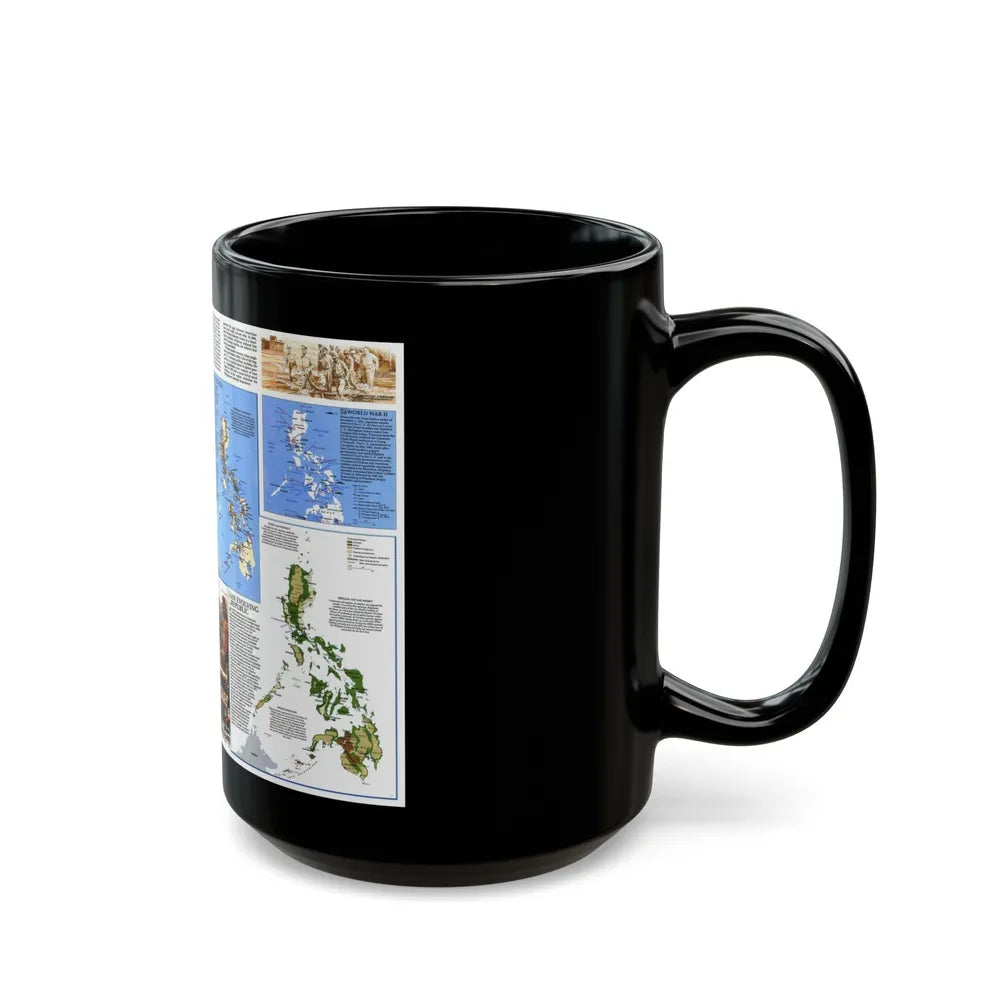 Philippines - The History of the (1986) (Map) Black Coffee Mug-Go Mug Yourself