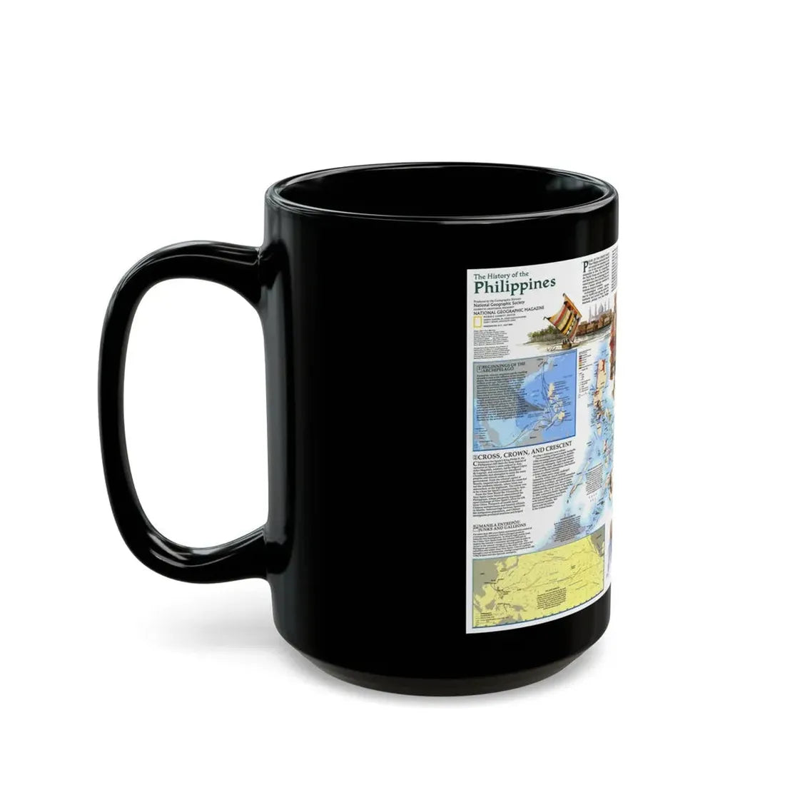 Philippines - The History of the (1986) (Map) Black Coffee Mug - Go Mug Yourself