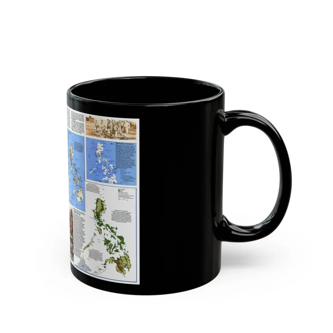 Philippines - The History of the (1986) (Map) Black Coffee Mug - Go Mug Yourself