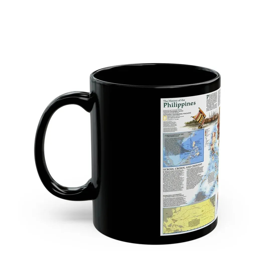 Philippines - The History of the (1986) (Map) Black Coffee Mug - Go Mug Yourself