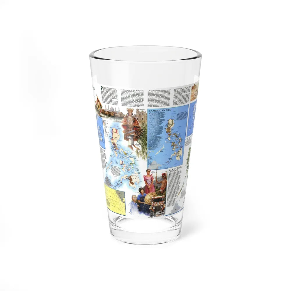 Philippines - The History of the (1986) (Map) Pint Glass 16oz-16oz-Go Mug Yourself