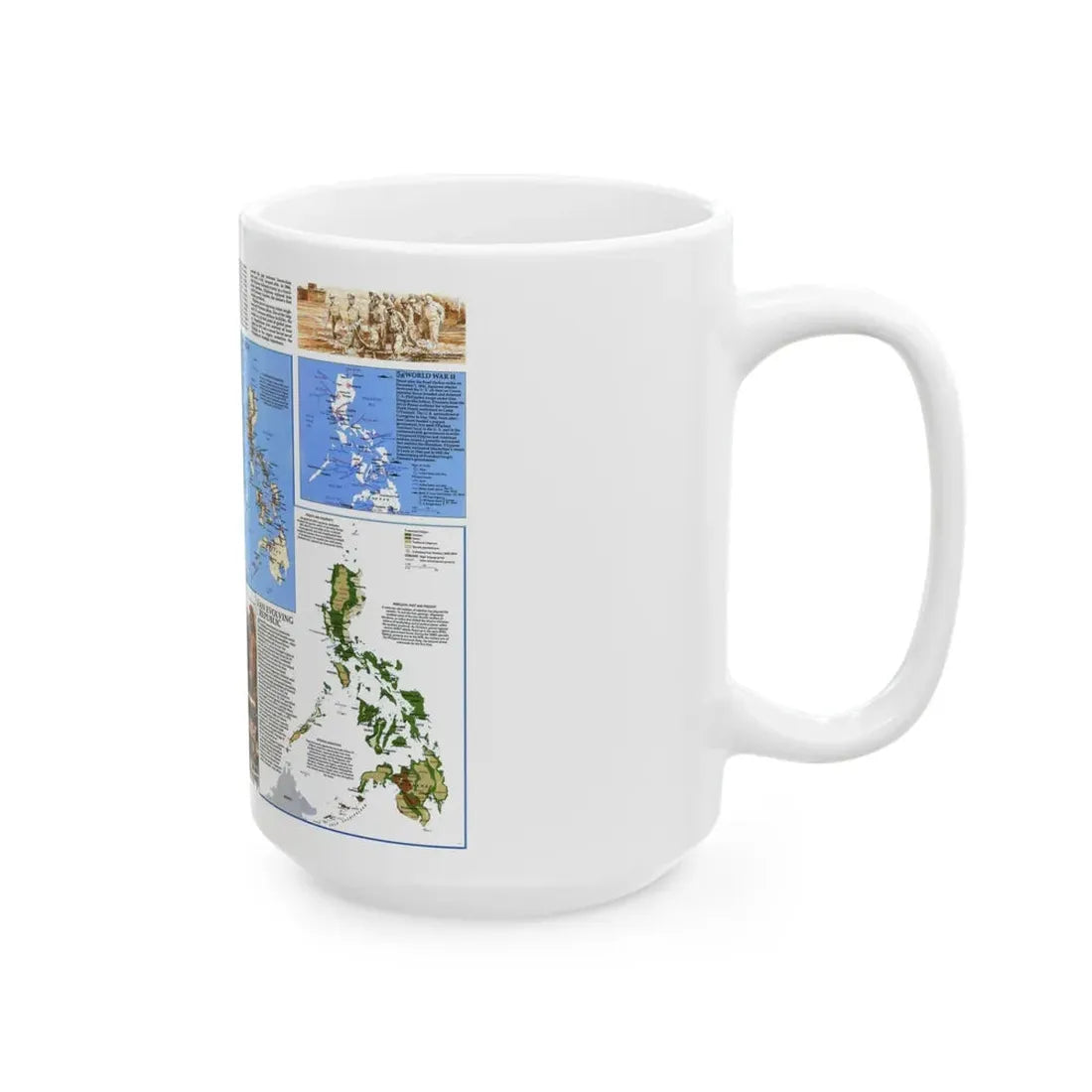 Philippines - The History of the (1986) (Map) White Coffee Mug - Go Mug Yourself