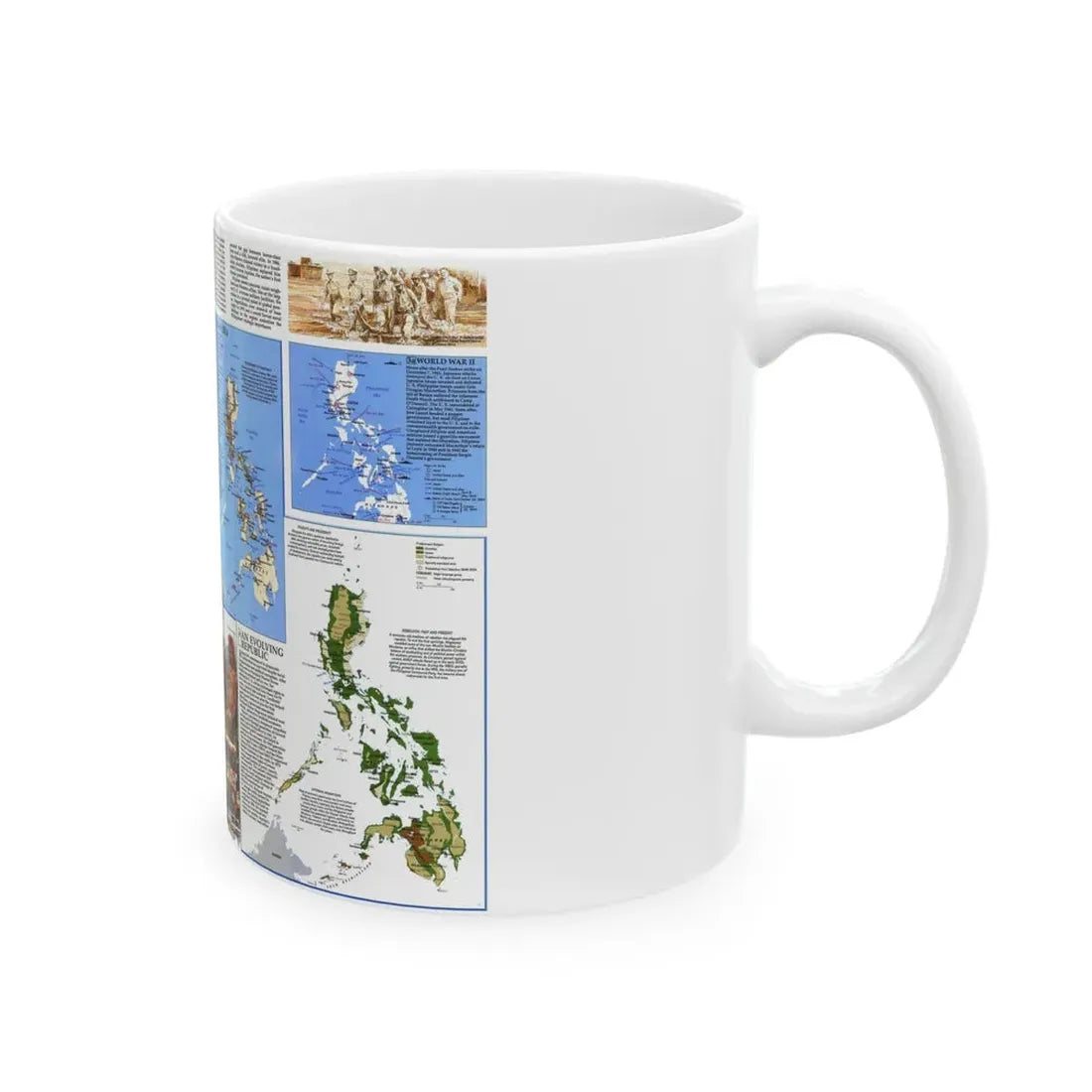 Philippines - The History of the (1986) (Map) White Coffee Mug - Go Mug Yourself