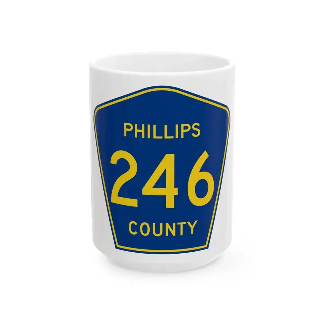Phillips County Route 246 AR (Arkansas) (Road Sign) White Coffee Mug 15oz - Go Mug Yourself