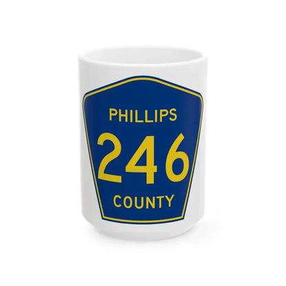 Phillips County Route 246 AR (Arkansas) (Road Sign) White Coffee Mug 15oz - Go Mug Yourself