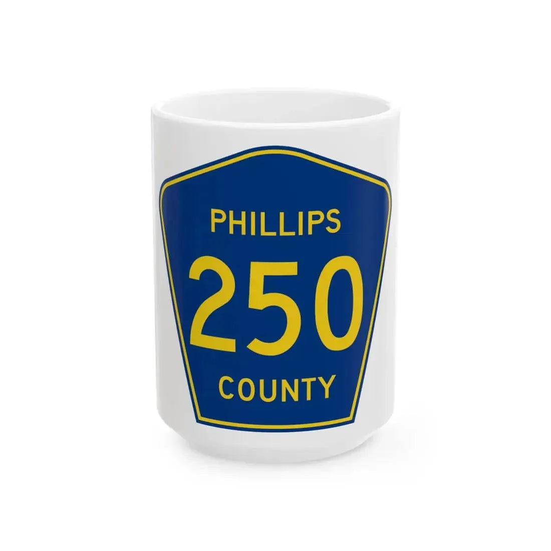 Phillips County Route 250 AR (Arkansas) (Road Sign) White Coffee Mug 15oz - Go Mug Yourself