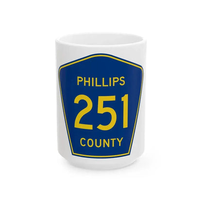 Phillips County Route 251 AR (Arkansas) (Road Sign) White Coffee Mug 15oz - Go Mug Yourself