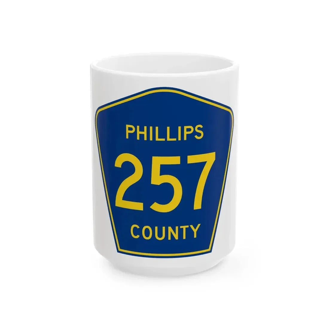 Phillips County Route 257 AR (Arkansas) (Road Sign) White Coffee Mug 15oz - Go Mug Yourself