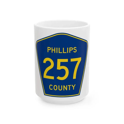 Phillips County Route 257 AR (Arkansas) (Road Sign) White Coffee Mug 15oz - Go Mug Yourself