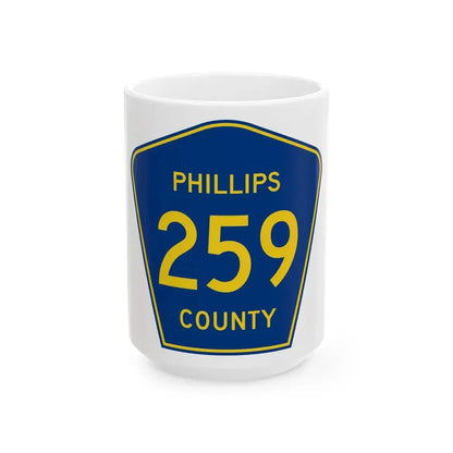 Phillips County Route 259 AR (Arkansas) (Road Sign) White Coffee Mug 15oz - Go Mug Yourself
