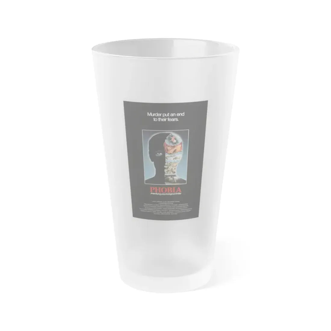 PHOBIA 1980 Movie Poster - Frosted Pint Glass 16oz 16oz Frosted - Go Mug Yourself